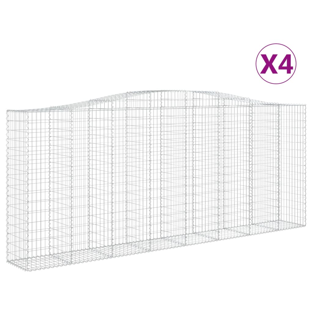 Lučne gabionske košare 4 kom 400x50x160/180cm pocinčano željezo