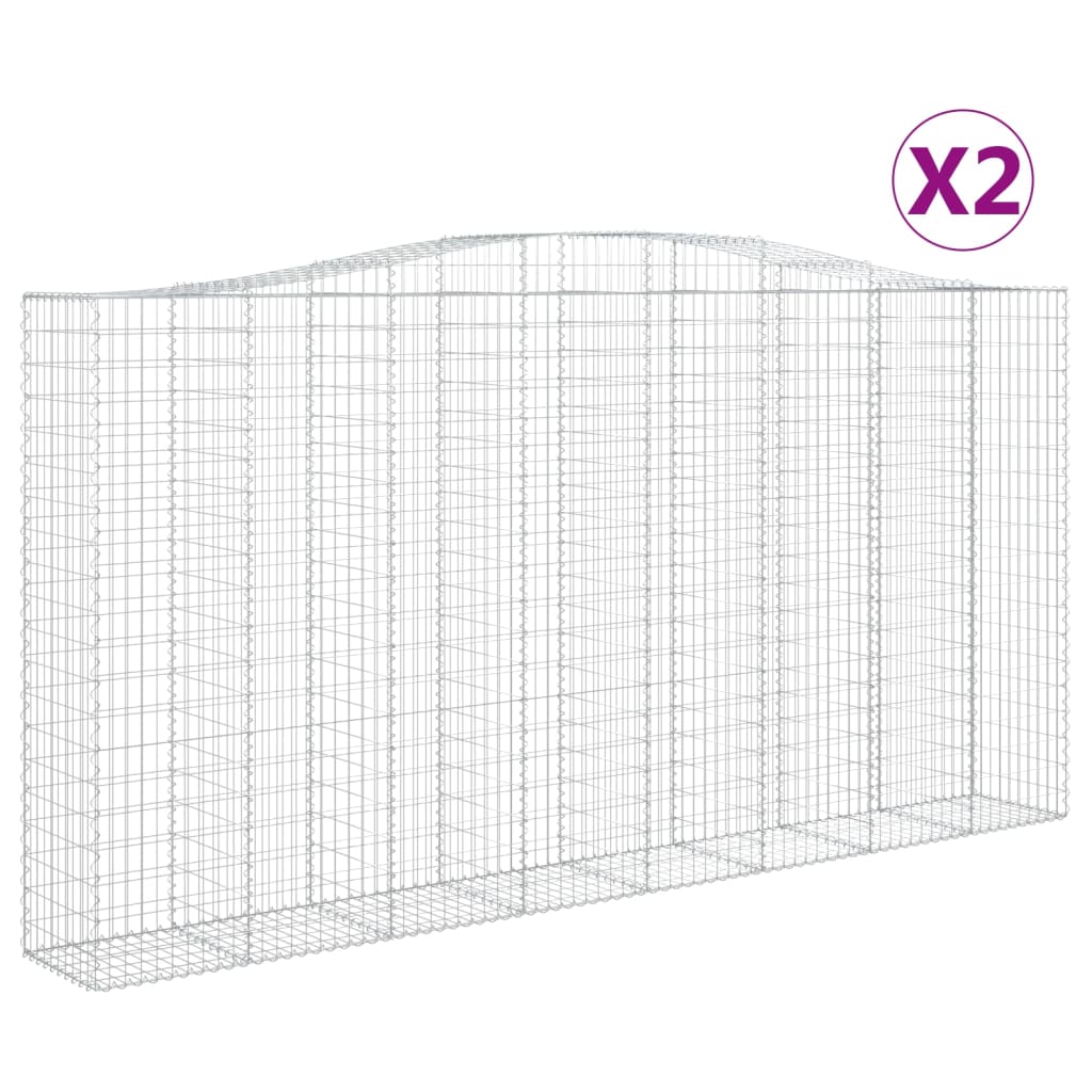 Lučne gabionske košare 2 kom 400x50x200/220cm pocinčano željezo