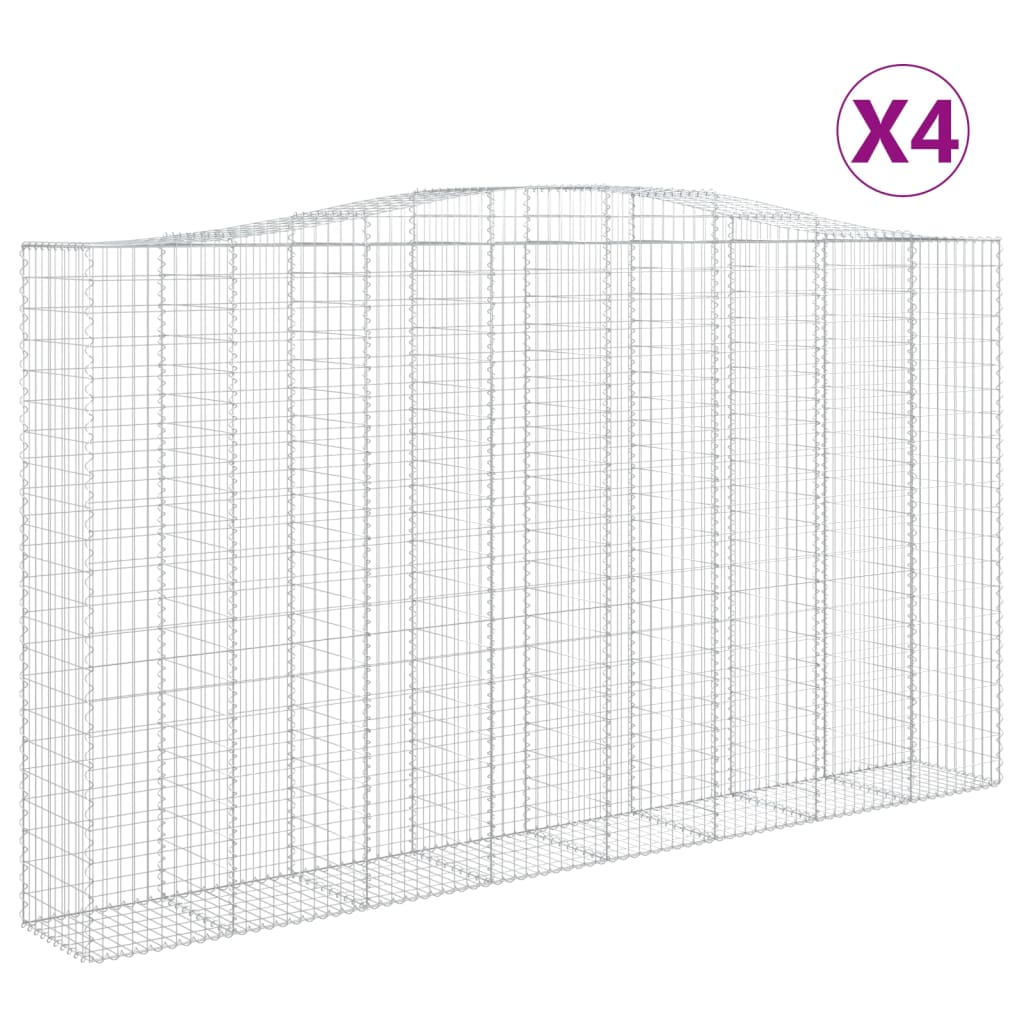 Lučne gabionske košare 4 kom 400x50x220/240cm pocinčano željezo