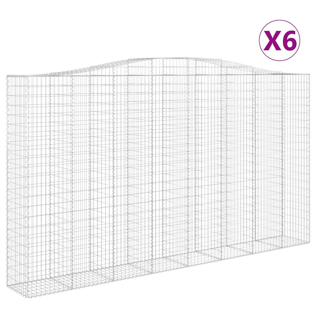 Lučne gabionske košare 6 kom 400x50x220/240cm pocinčano željezo