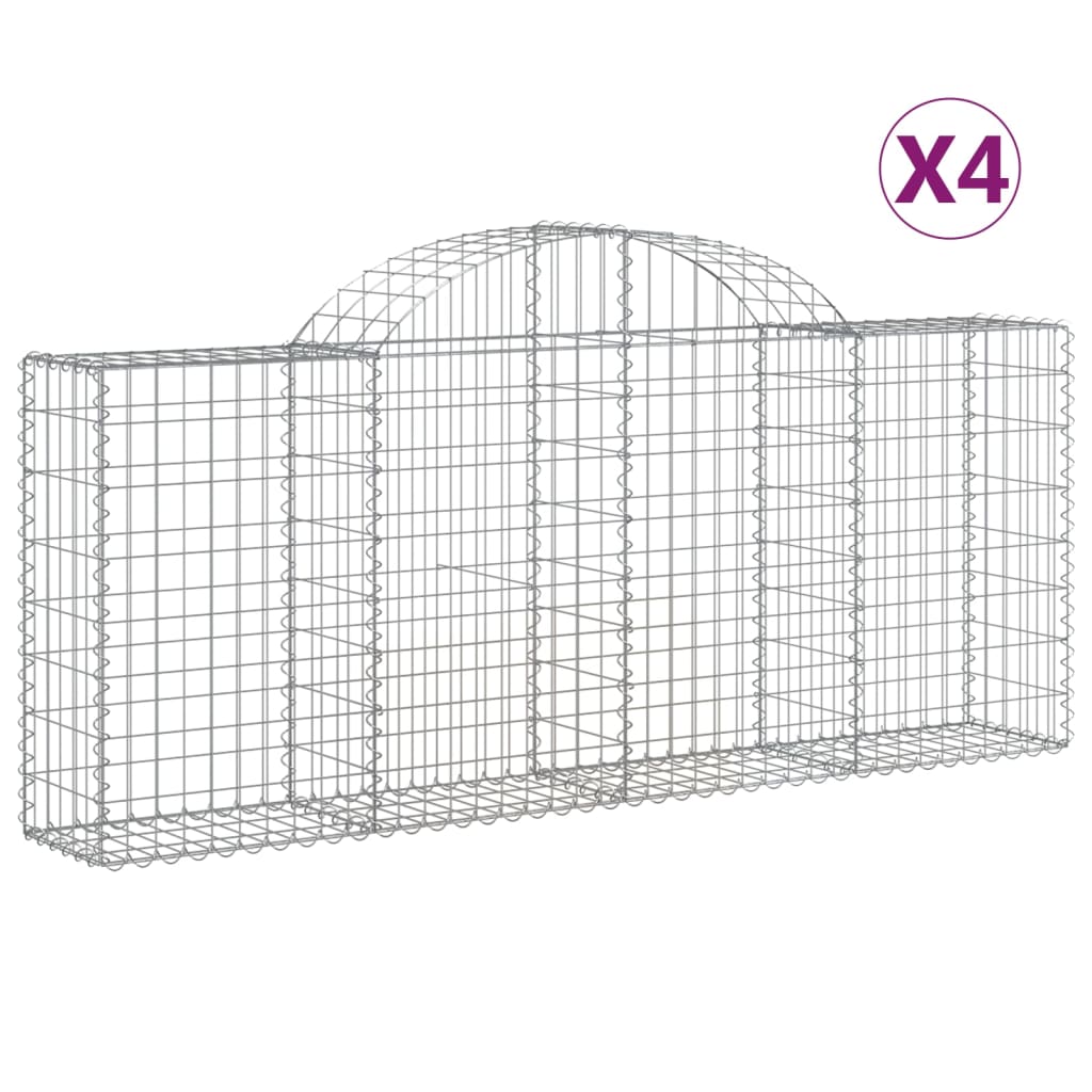 Lučne gabionske košare 4 kom 200x30x80/100 cm pocinčano željezo
