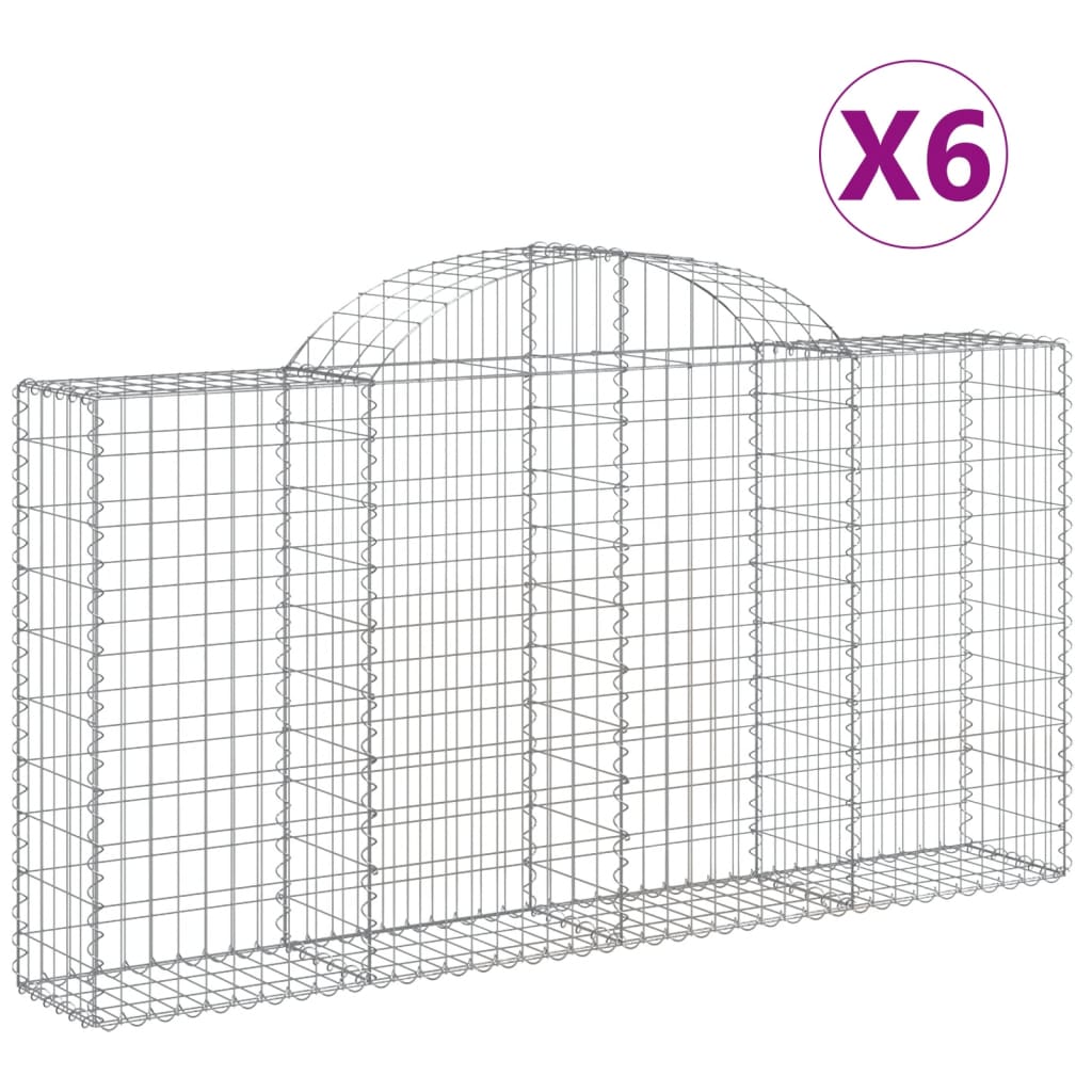 Lučne gabionske košare 6 kom 200x30x100/120cm pocinčano željezo