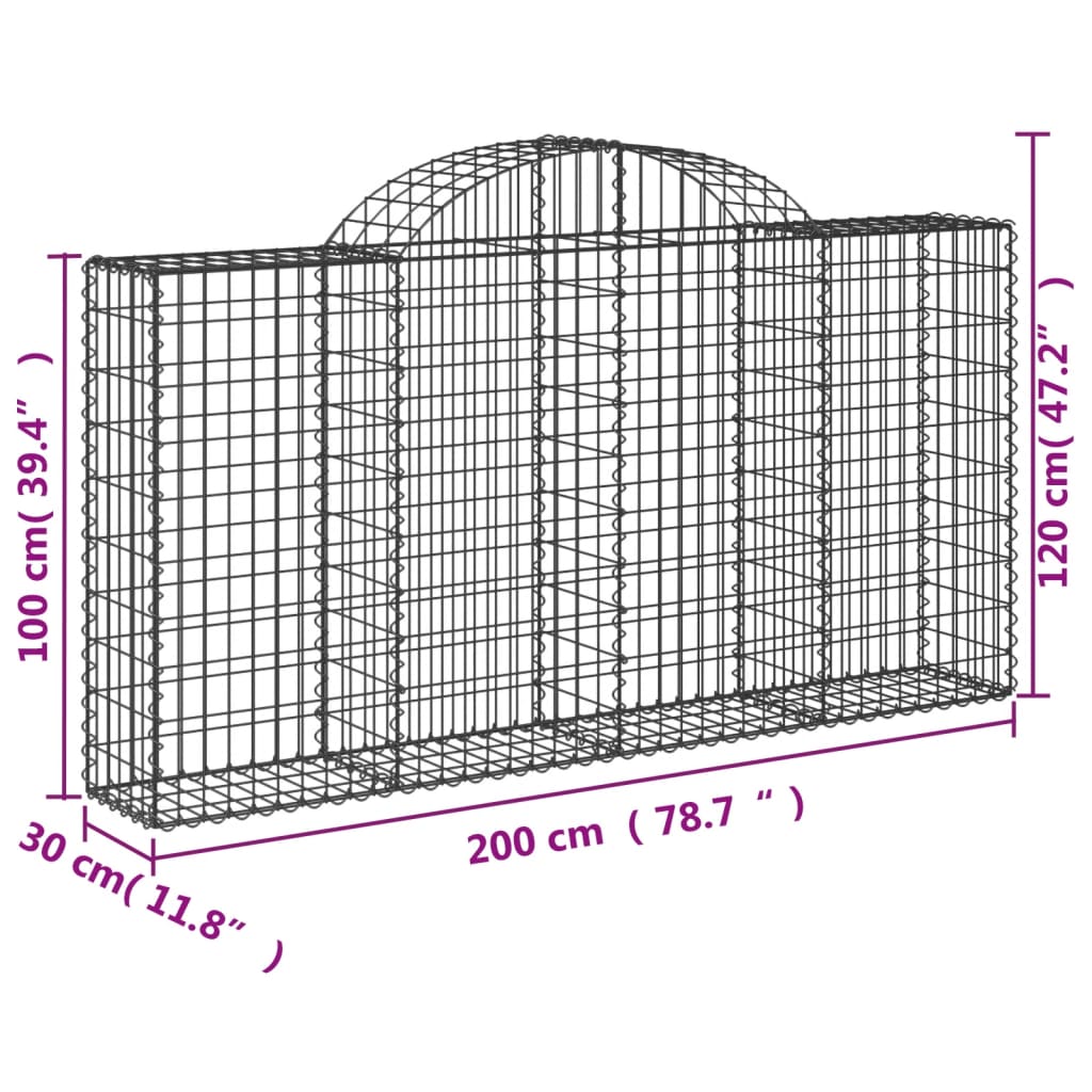 Lučne gabionske košare 30kom 200x30x100/120cm pocinčano željezo