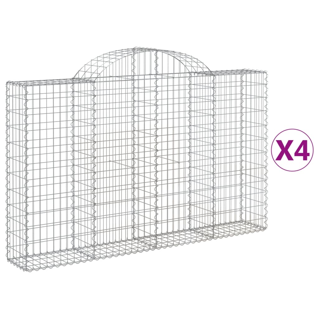 Lučne gabionske košare 4 kom 200x30x120/140cm pocinčano željezo
