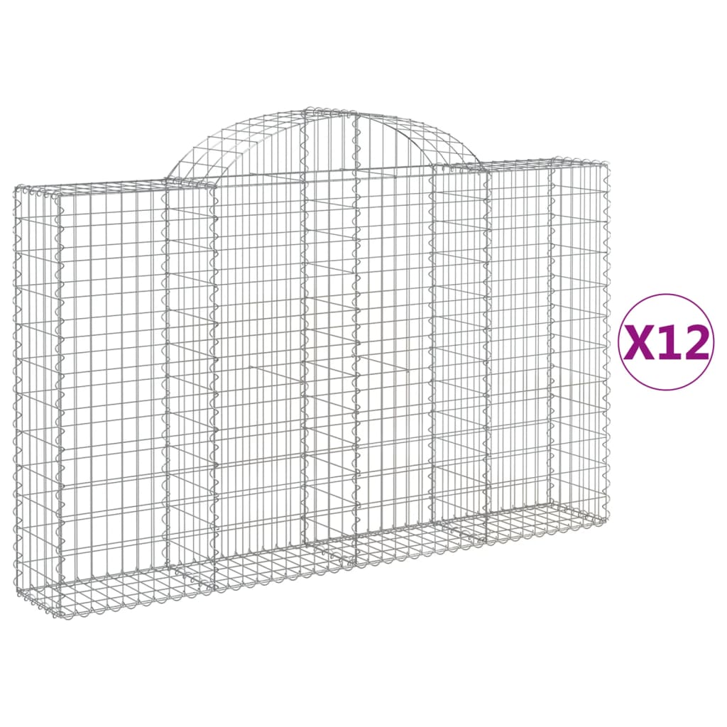 Lučne gabionske košare 12kom 200x30x120/140cm pocinčano željezo
