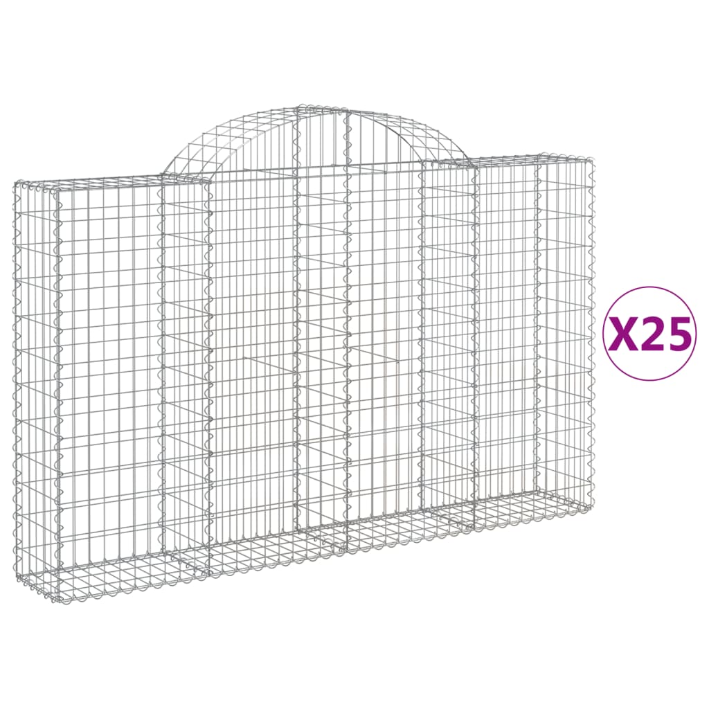 Lučne gabionske košare 25kom 200x30x120/140cm pocinčano željezo