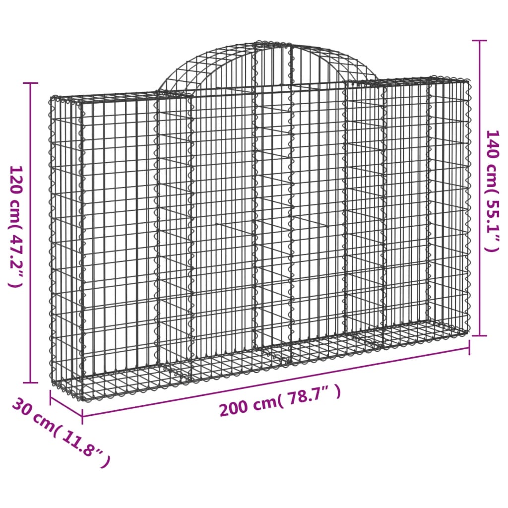 Lučne gabionske košare 25kom 200x30x120/140cm pocinčano željezo