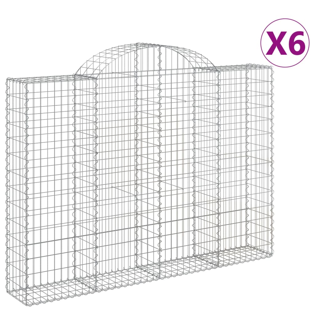 Lučne gabionske košare 6 kom 200x30x40/60 cm pocinčano željezo