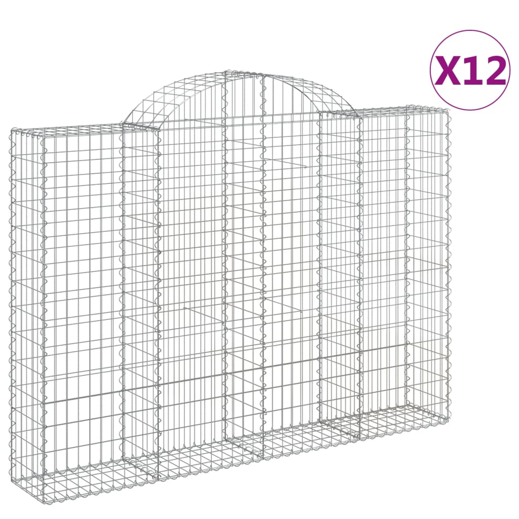 Lučne gabionske košare 12kom 200x30x140/160cm pocinčano željezo