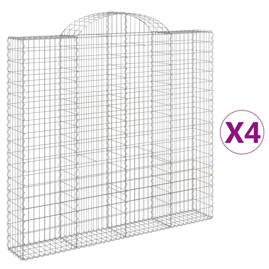 Lučne gabionske košare 4 kom 200x30x180/200cm pocinčano željezo