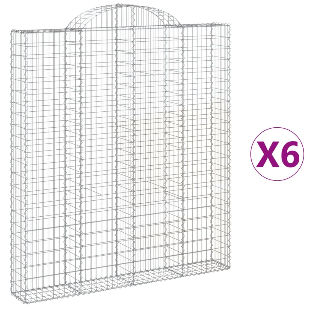 Lučne gabionske košare 6 kom 200x30x220/240cm pocinčano željezo