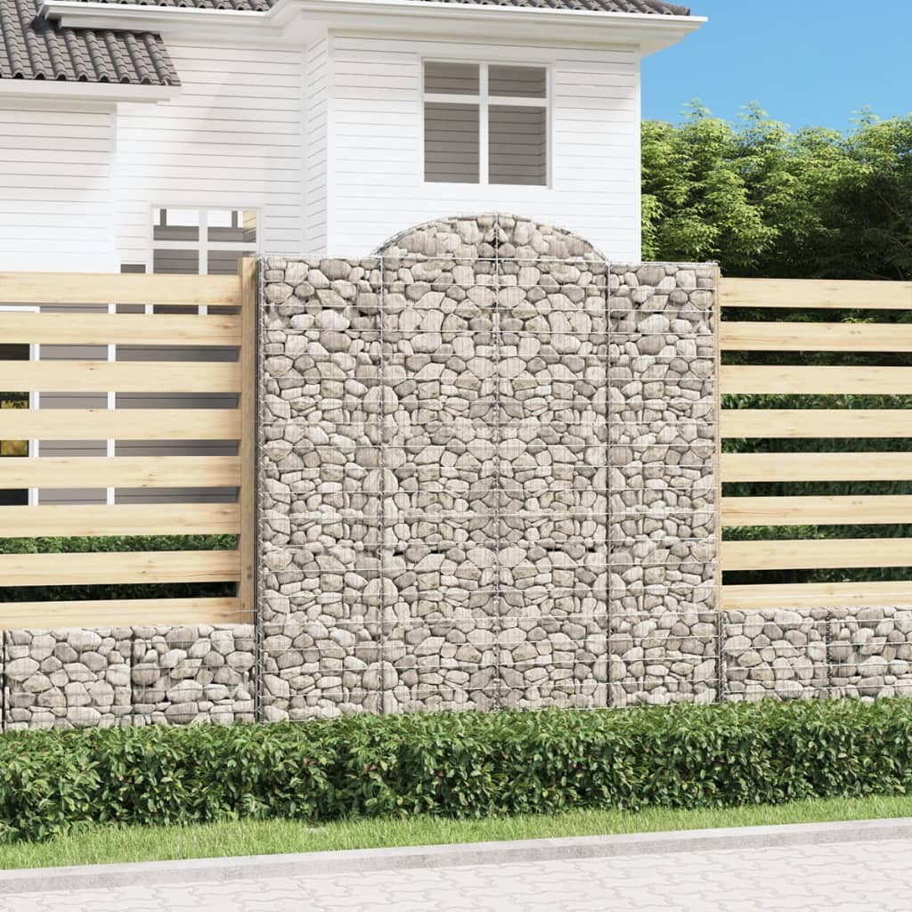 Lučne gabionske košare 8 kom 200x30x220/240cm pocinčano željezo