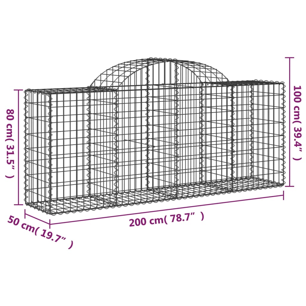 Lučne gabionske košare 18 kom 200x50x80/100cm pocinčano željezo