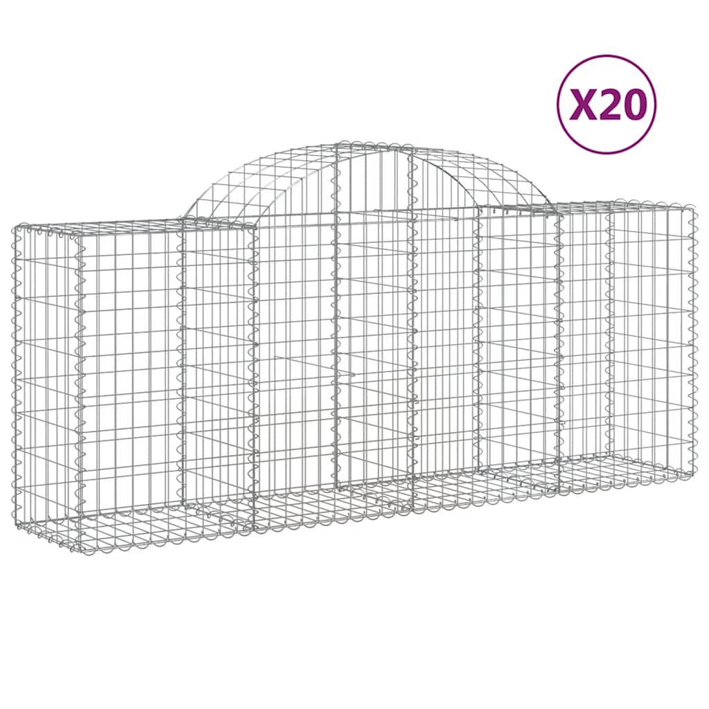 Lučne gabionske košare 20 kom 200x50x80/100cm pocinčano željezo