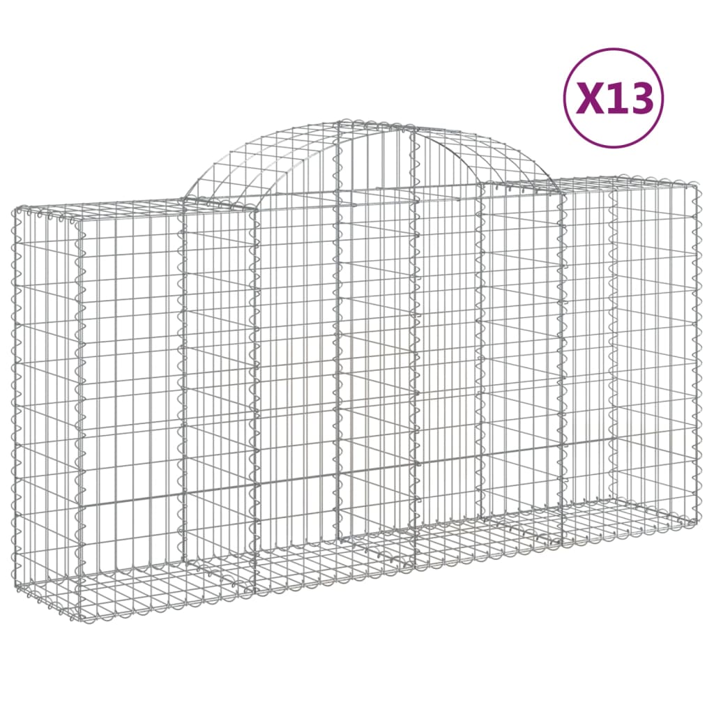 Lučne gabionske košare 13kom 200x50x100/120cm pocinčano željezo