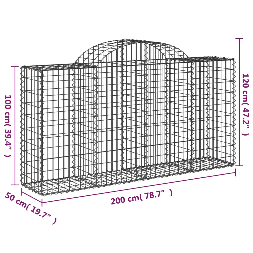 Lučne gabionske košare 15kom 200x50x100/120cm pocinčano željezo