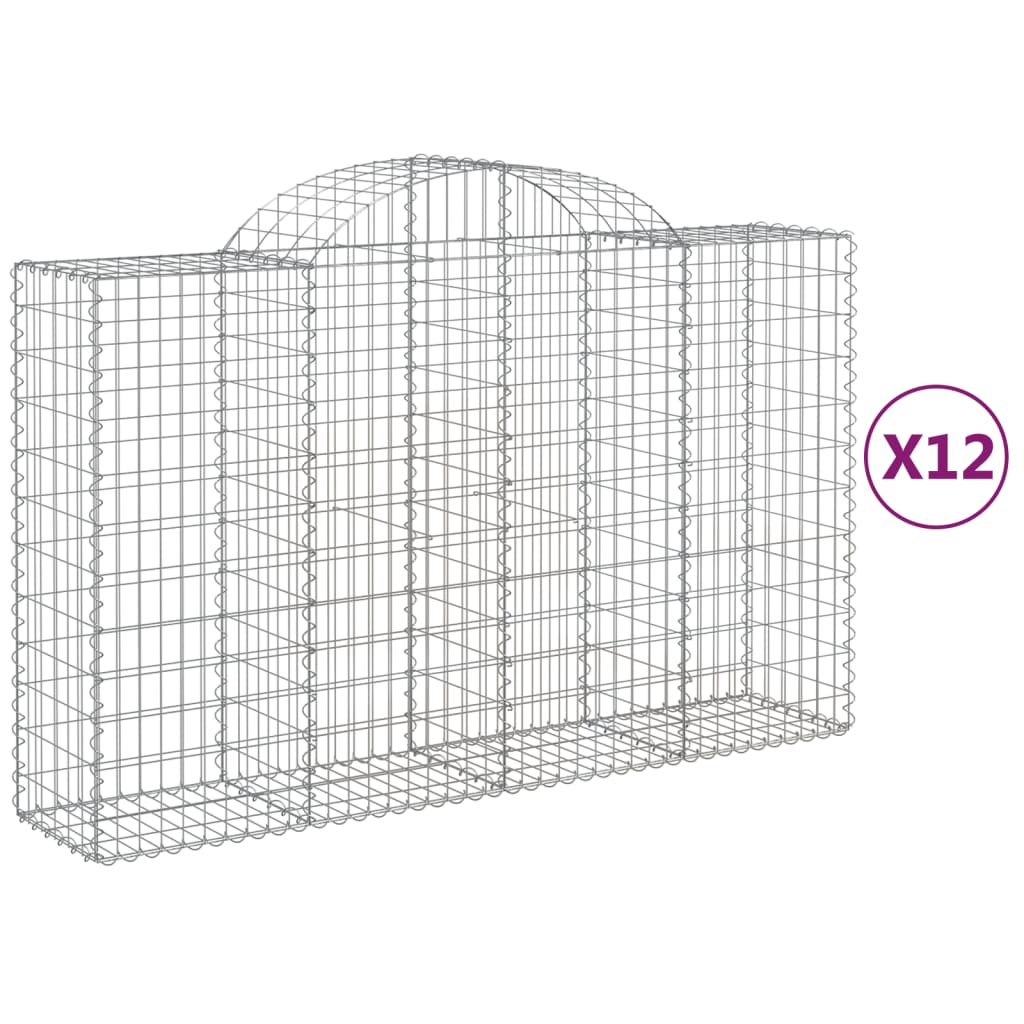 Lučne gabionske košare 12kom 200x50x120/140cm pocinčano željezo