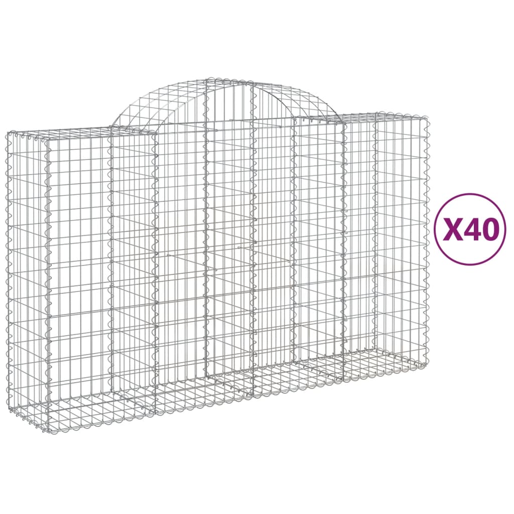 Lučne gabionske košare 40kom 200x50x120/140cm pocinčano željezo