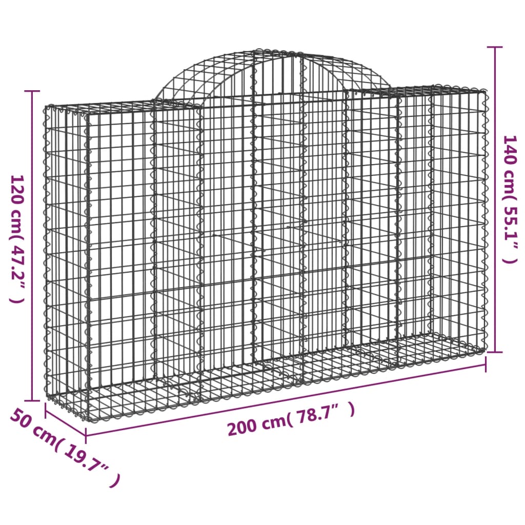Lučne gabionske košare 40kom 200x50x120/140cm pocinčano željezo