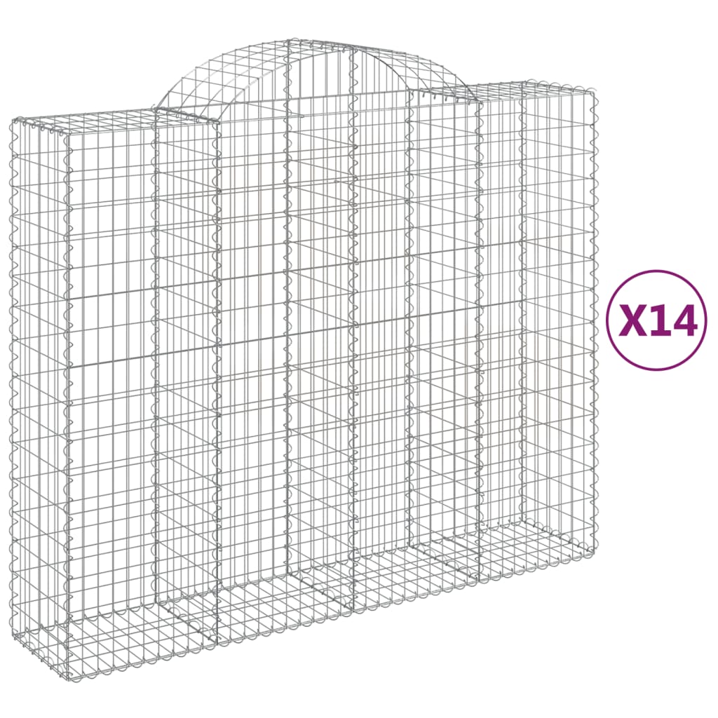 Lučne gabionske košare 14kom 200x50x160/180cm pocinčano željezo
