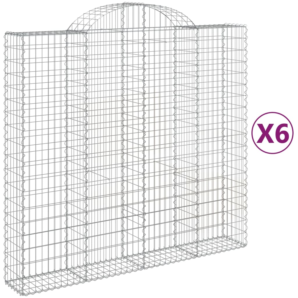 Lučne gabionske košare 6 kom 200x50x180/200cm pocinčano željezo