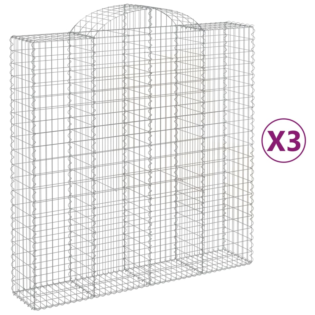Lučne gabionske košare 3 kom 200x50x200/220cm pocinčano željezo