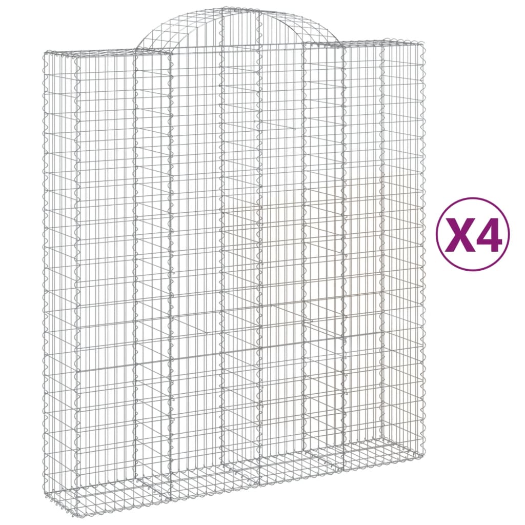 Lučne gabionske košare 4 kom 200x50x220/240cm pocinčano željezo
