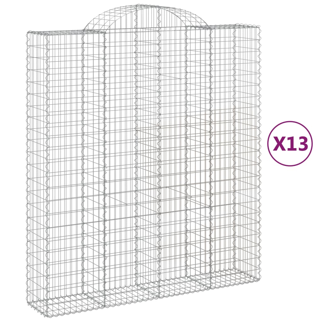 Lučne gabionske košare 13kom 200x50x220/240cm pocinčano željezo