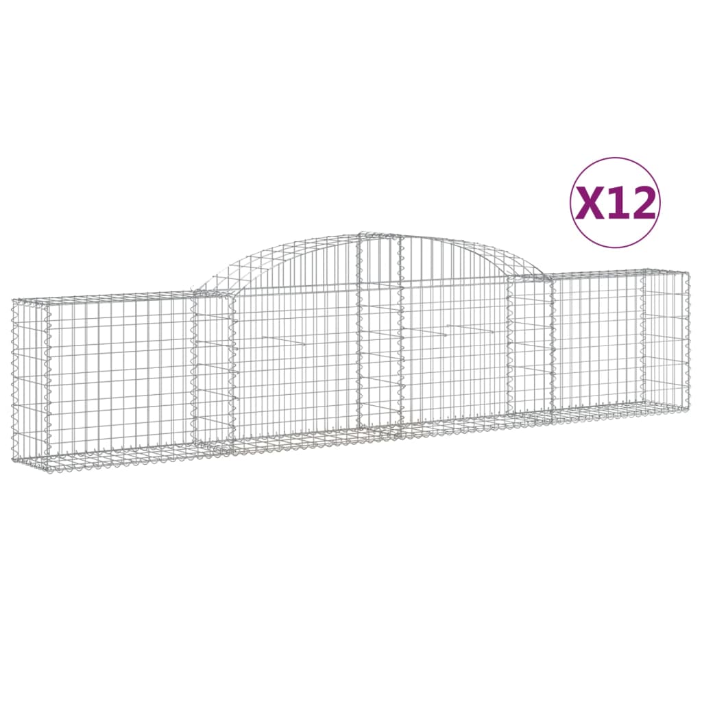 Lučne gabionske košare 12 kom 300x30x60/80 cm pocinčano željezo