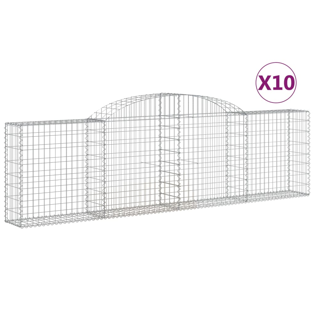 Lučne gabionske košare 10 kom 300x30x80/100cm pocinčano željezo