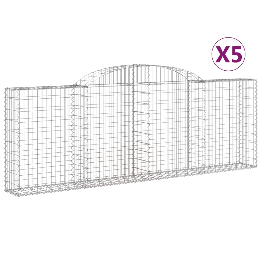 Lučne gabionske košare 5 kom 300x30x100/120cm pocinčano željezo