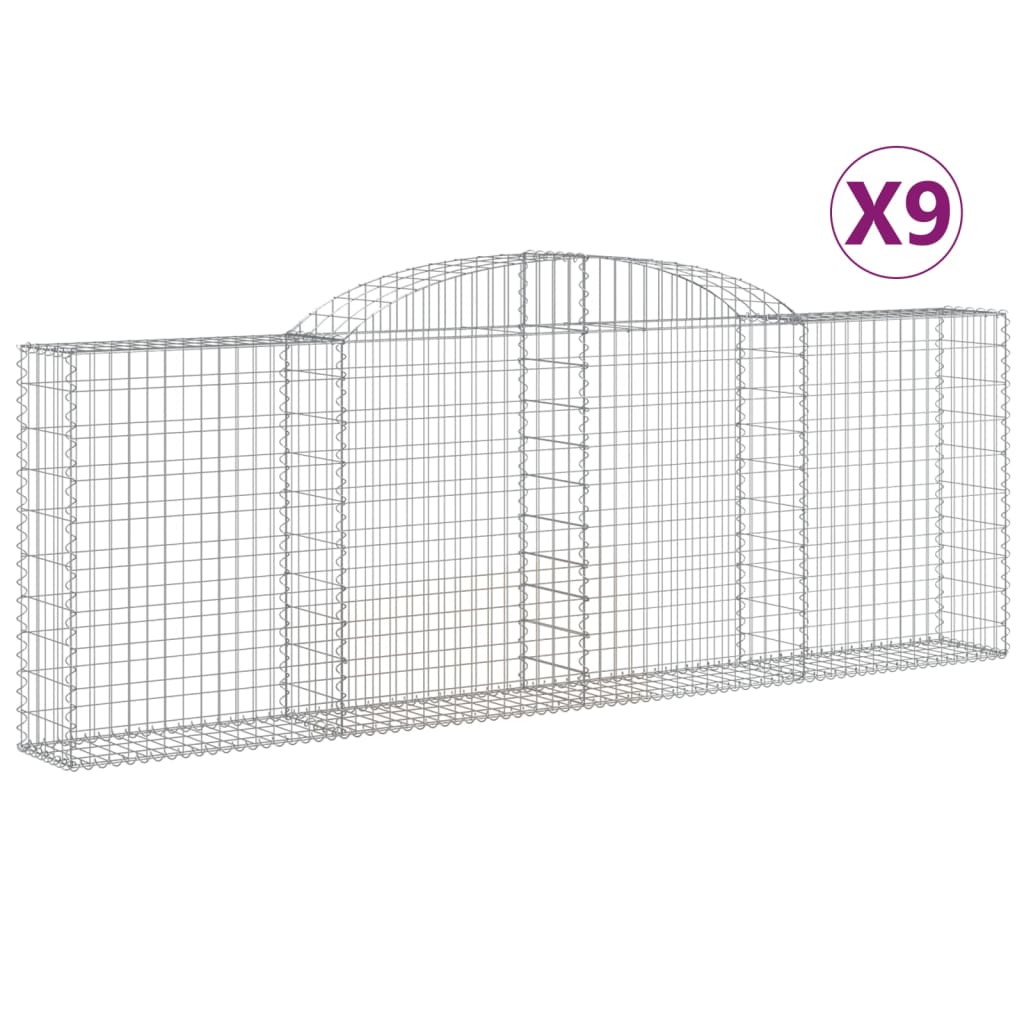 Lučne gabionske košare 9 kom 300x30x100/120cm pocinčano željezo