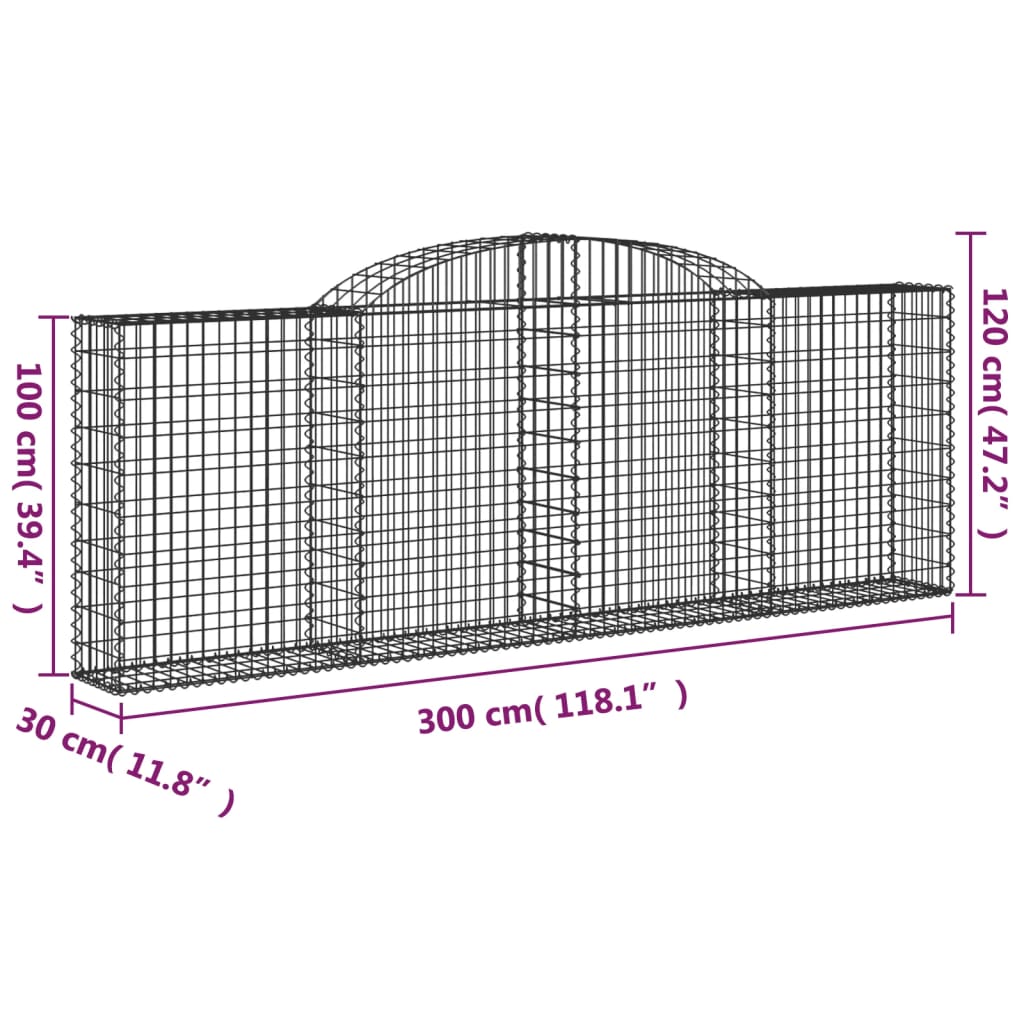 Lučne gabionske košare 30kom 300x30x100/120cm pocinčano željezo