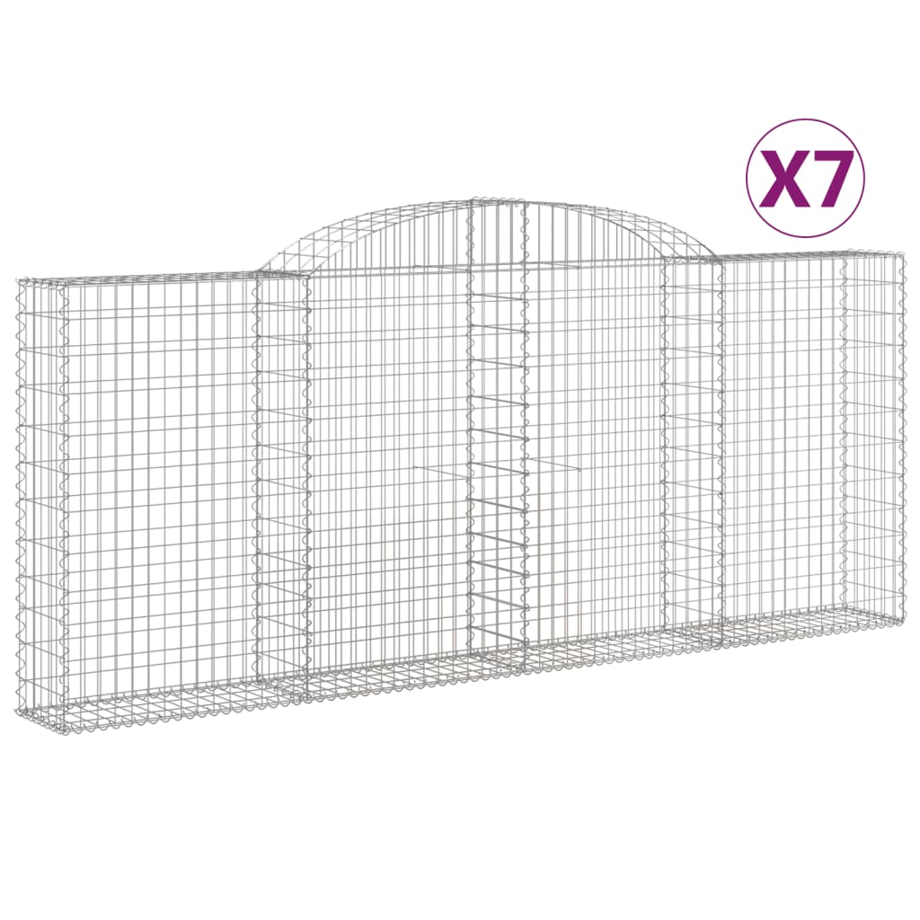 Lučne gabionske košare 7 kom 300x30x120/140cm pocinčano željezo
