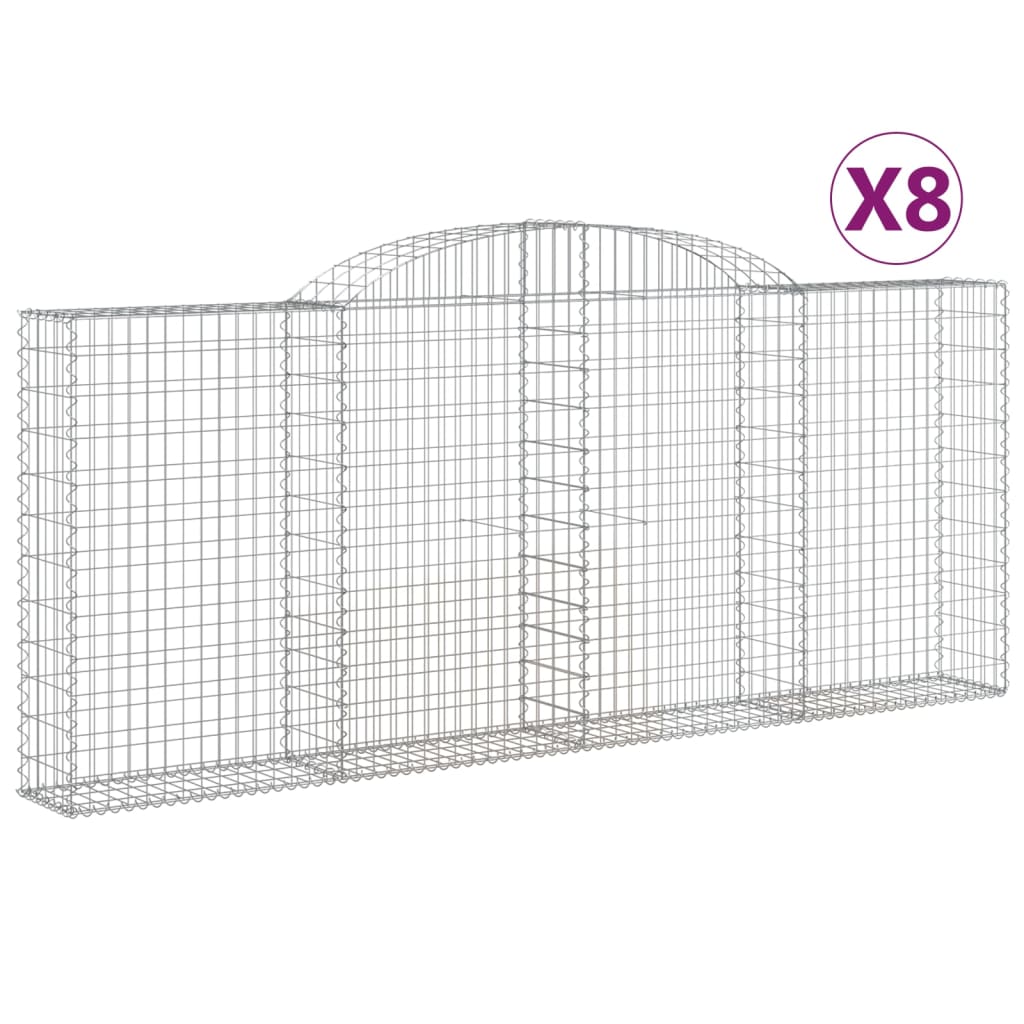 Lučne gabionske košare 8 kom 300x30x120/140cm pocinčano željezo