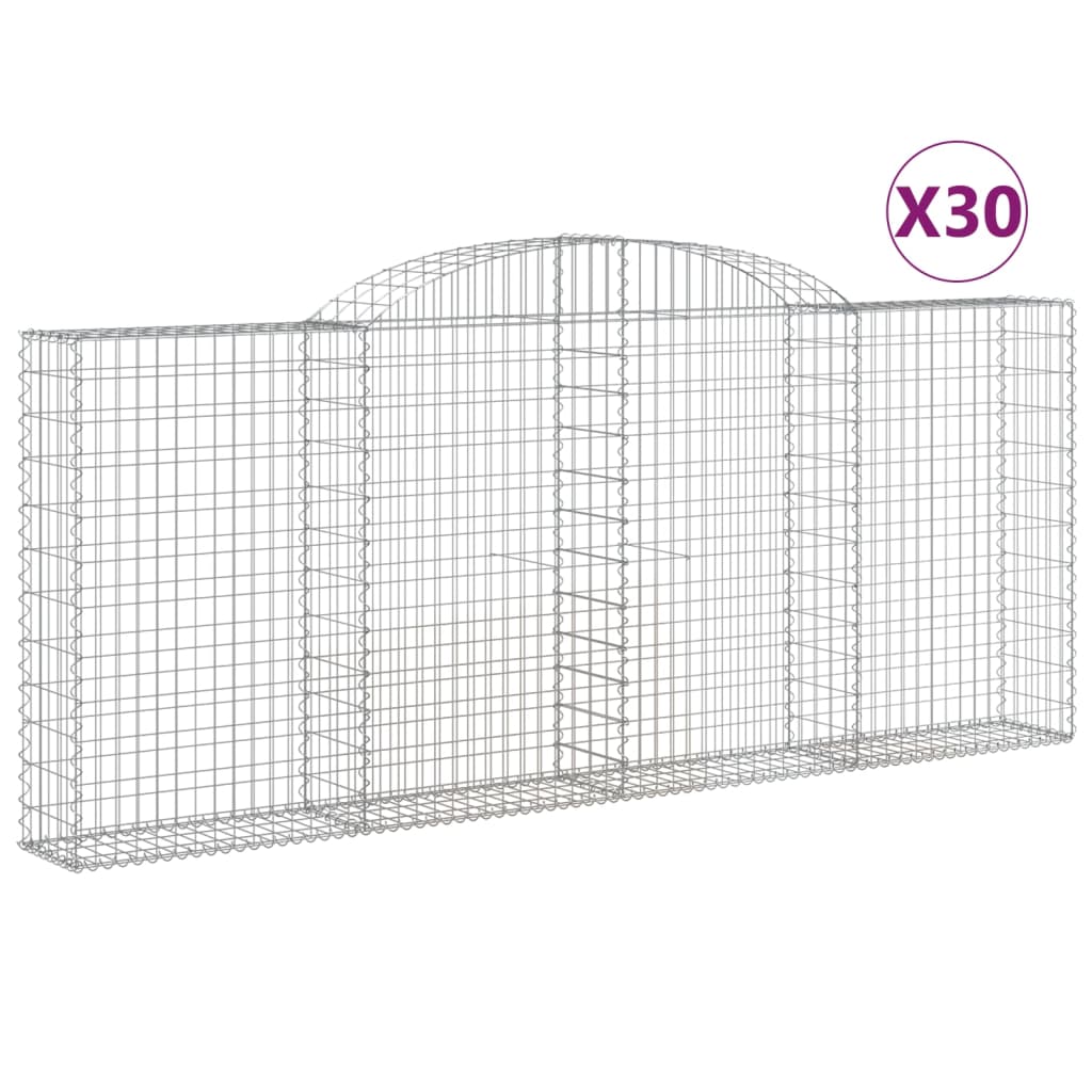 Lučne gabionske košare 30kom 300x30x120/140cm pocinčano željezo