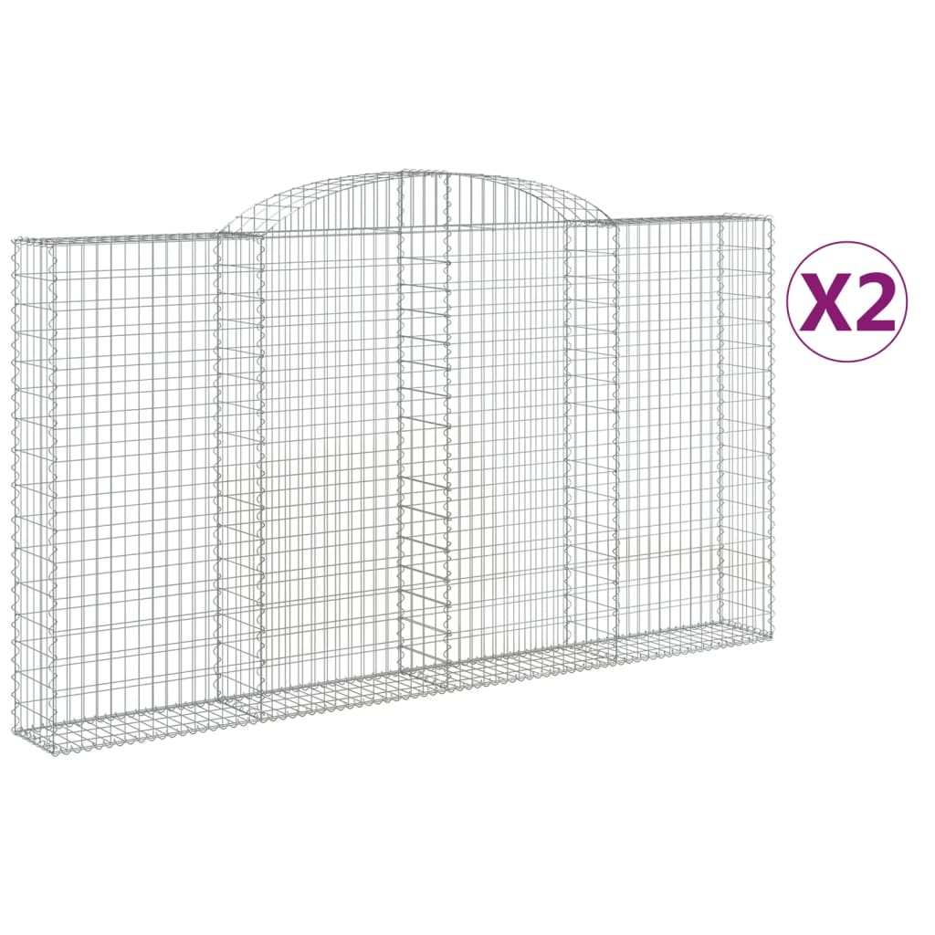 Lučne gabionske košare 2 kom 300x30x160/180cm pocinčano željezo