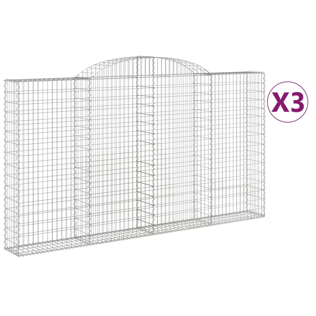 Lučne gabionske košare 3 kom 300x30x160/180cm pocinčano željezo