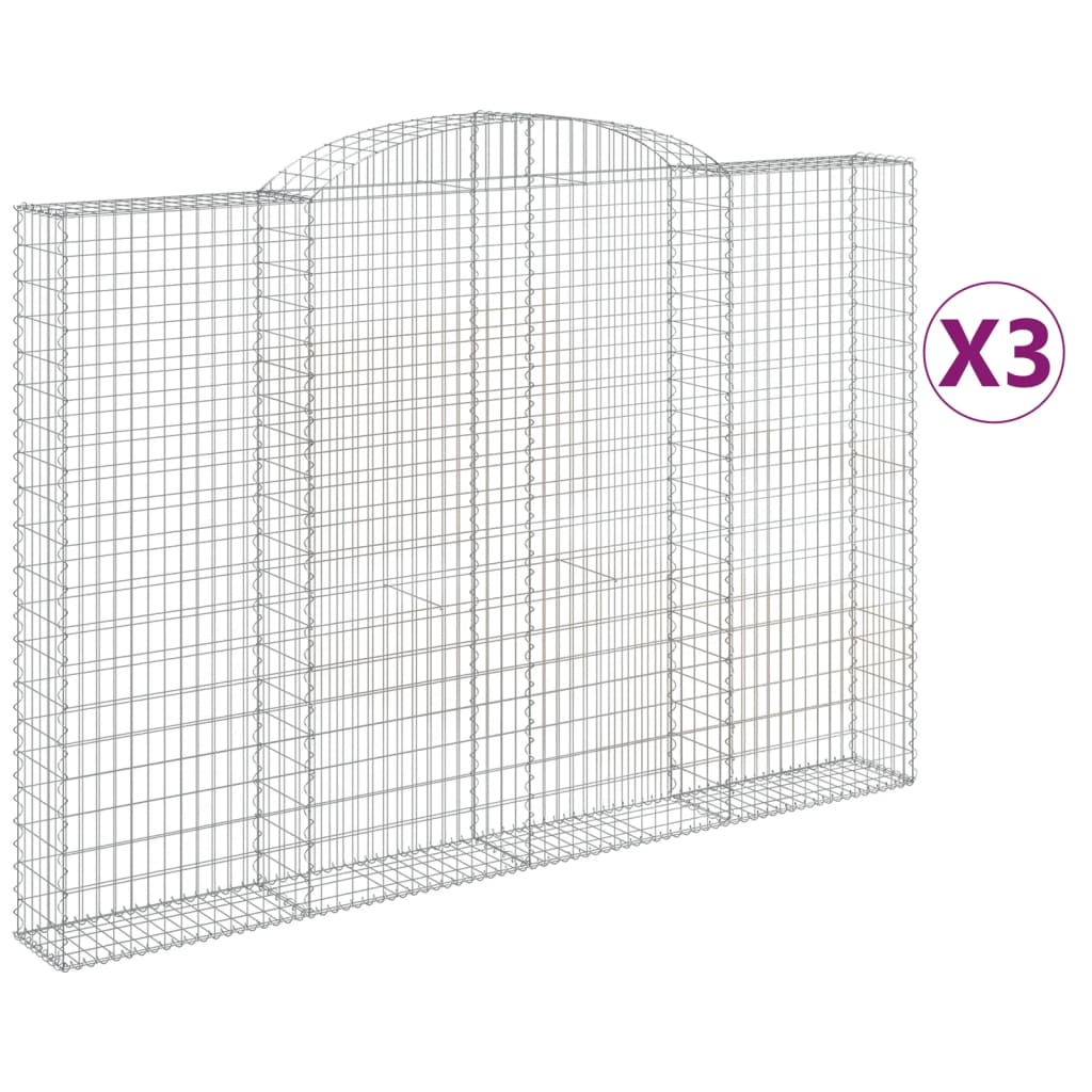 Lučne gabionske košare 3 kom 300x30x200/220cm pocinčano željezo
