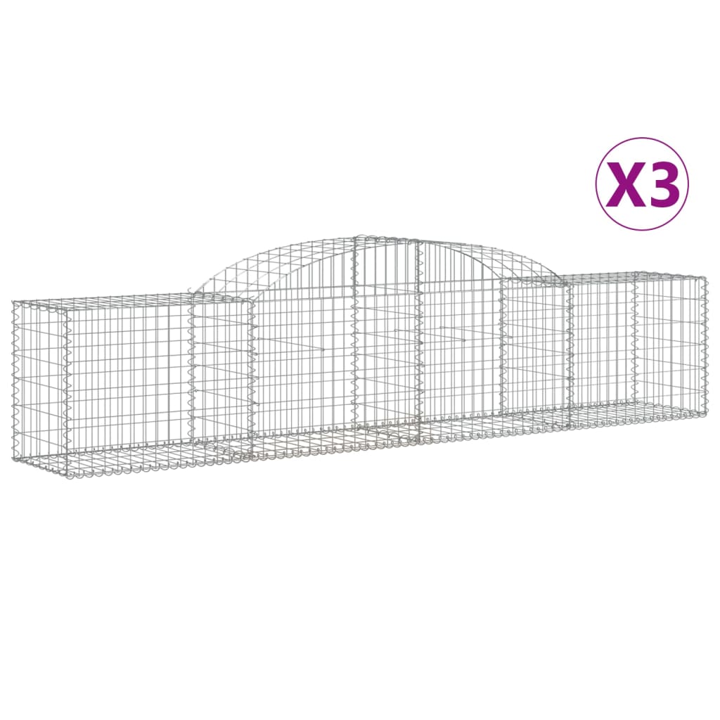 Lučne gabionske košare 3 kom 300x50x60/80 cm pocinčano željezo