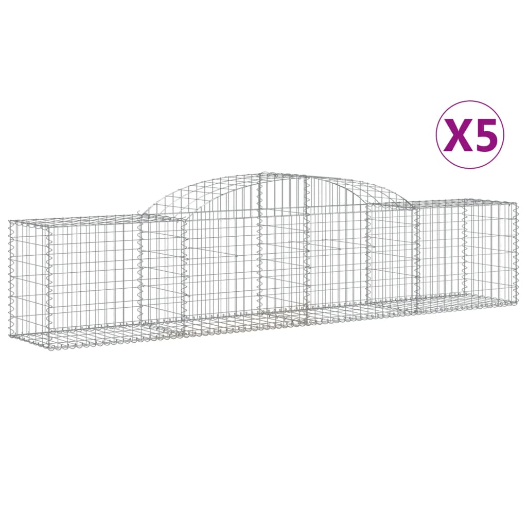 Lučne gabionske košare 5 kom 300x50x60/80 cm pocinčano željezo
