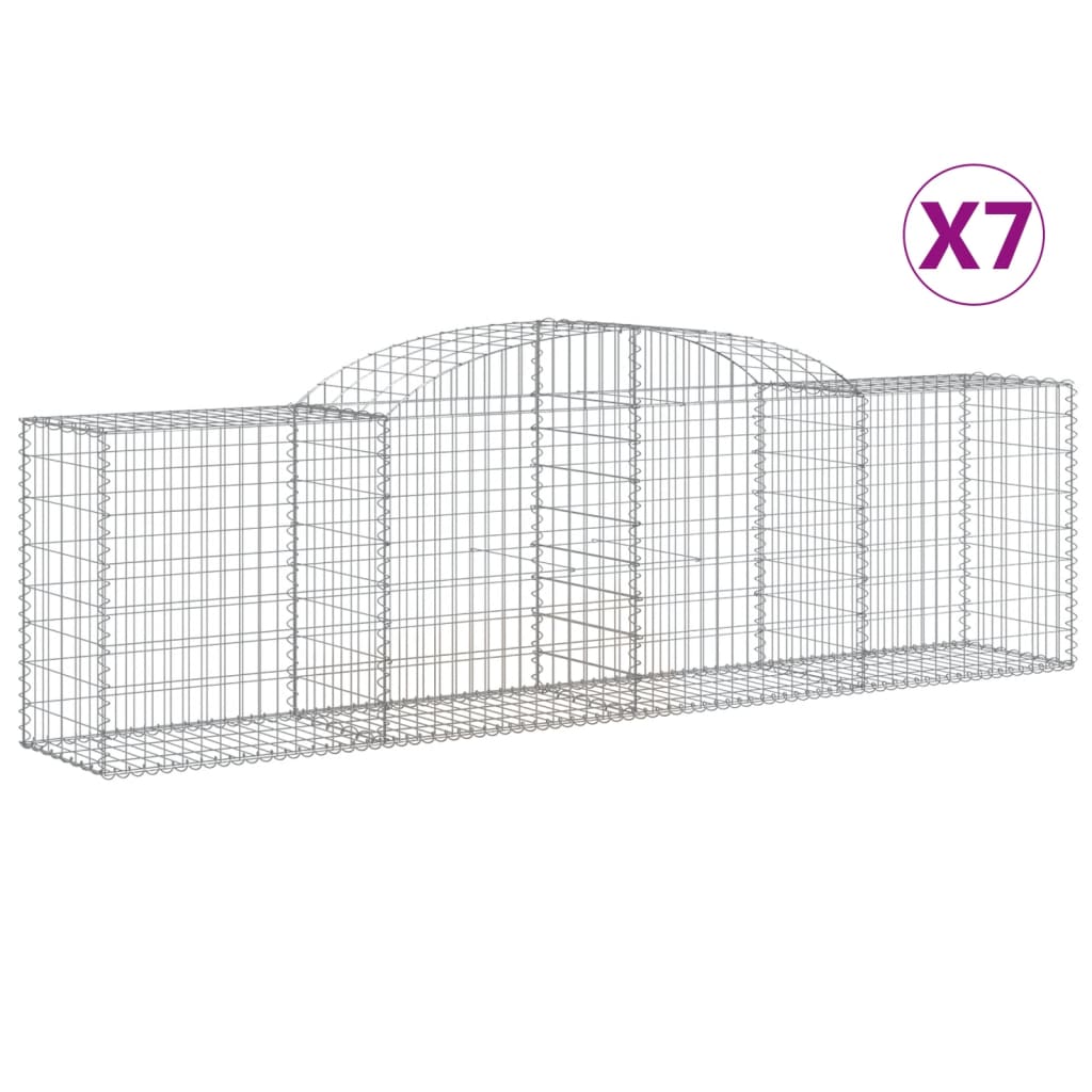 Lučne gabionske košare 7 kom 300x50x80/100 cm pocinčano željezo