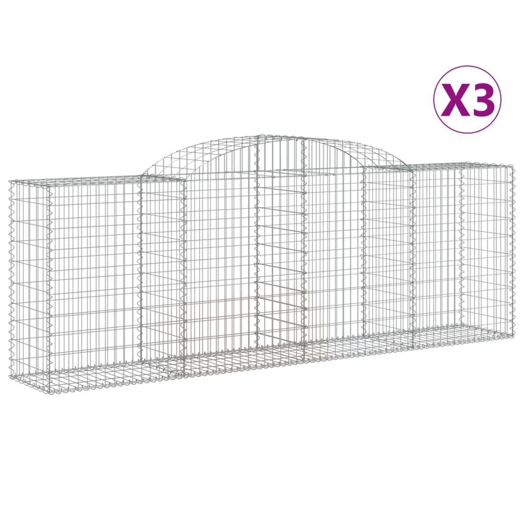 Lučne gabionske košare 3 kom 300x50x100/120cm pocinčano željezo