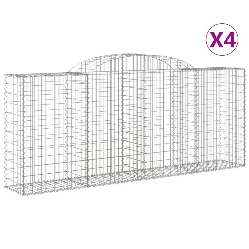 Lučne gabionske košare 4 kom 300x50x120/140cm pocinčano željezo