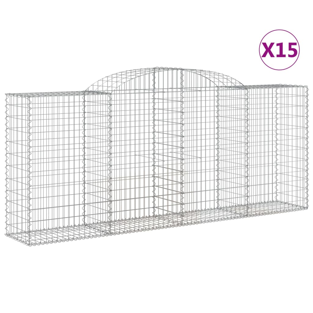Lučne gabionske košare 15kom 300x50x120/140cm pocinčano željezo