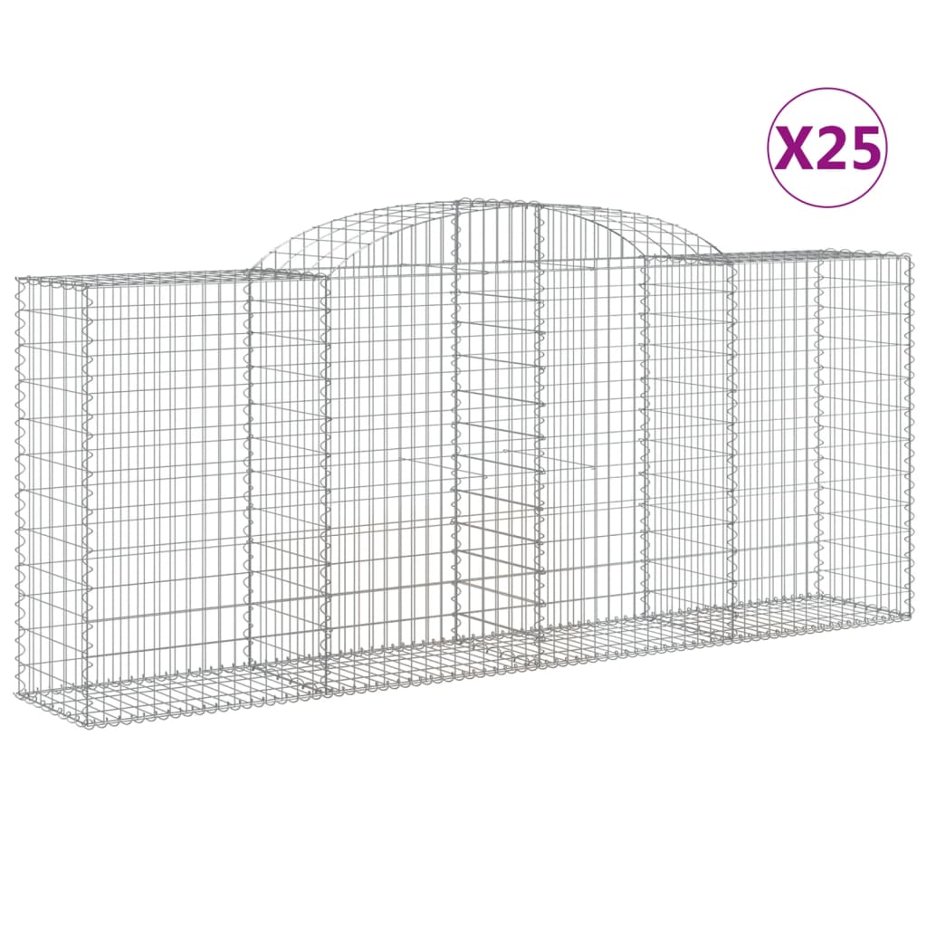 Lučne gabionske košare 25kom 300x50x120/140cm pocinčano željezo