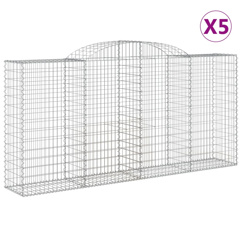 Lučne gabionske košare 5 kom 300x50x140/160cm pocinčano željezo