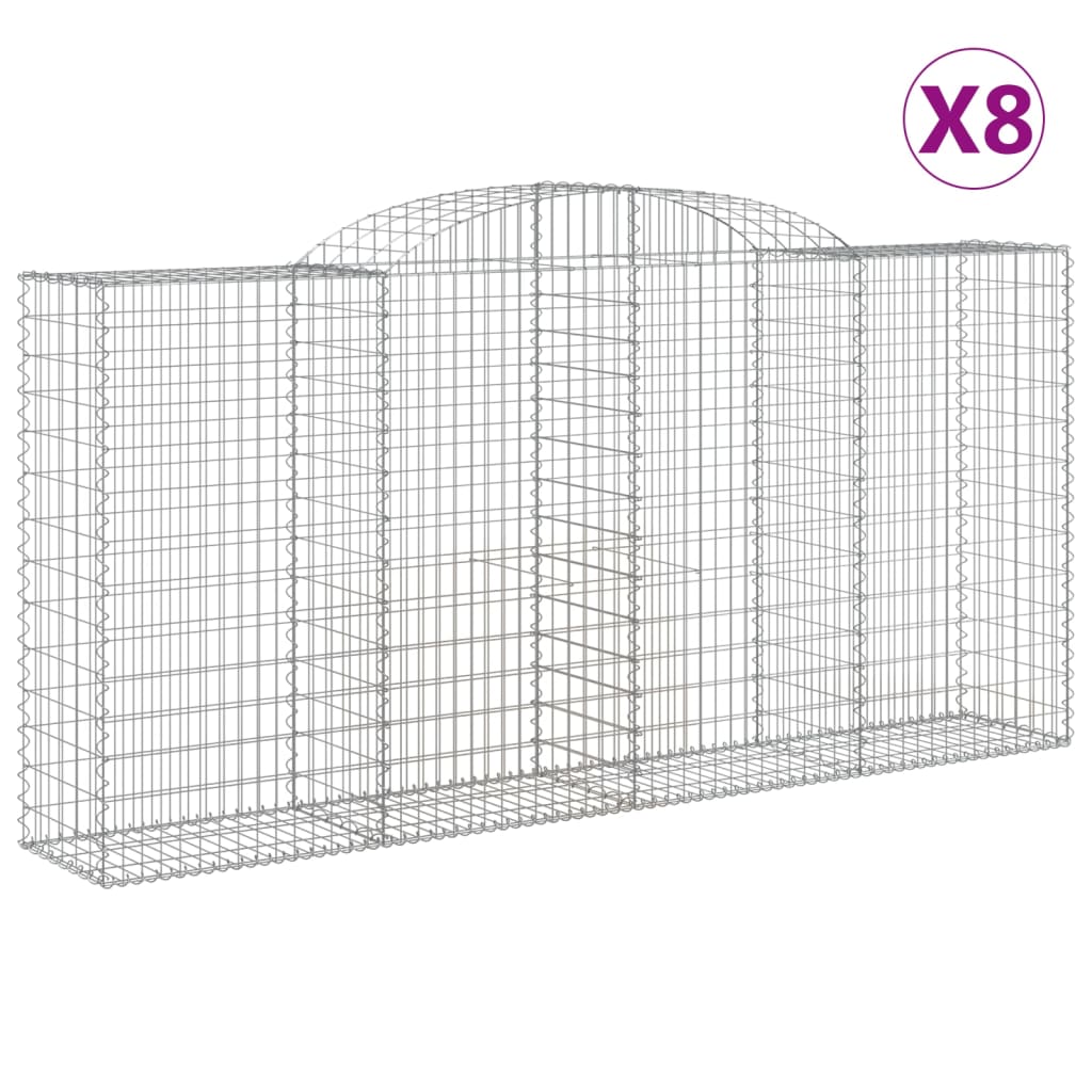 Lučne gabionske košare 8 kom 300x50x140/160cm pocinčano željezo