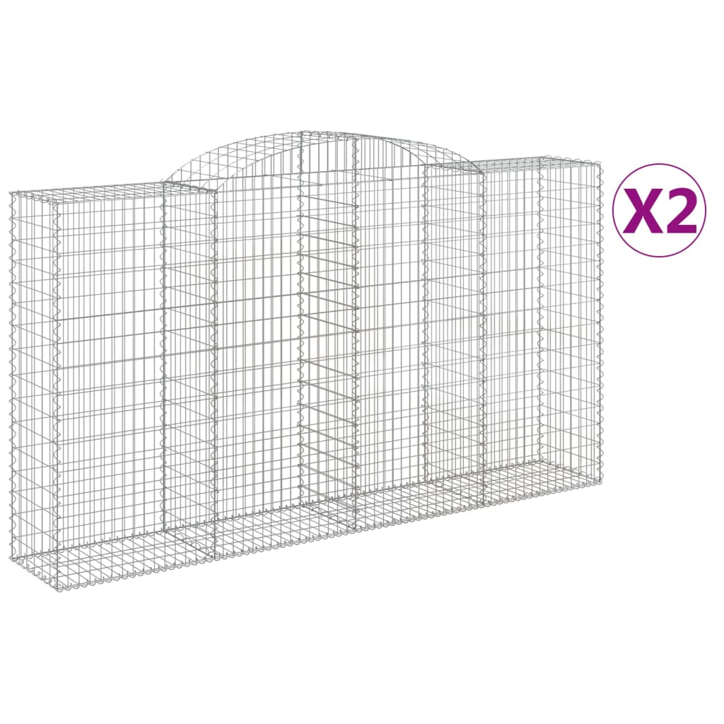 Lučne gabionske košare 2 kom 300x50x160/180cm pocinčano željezo