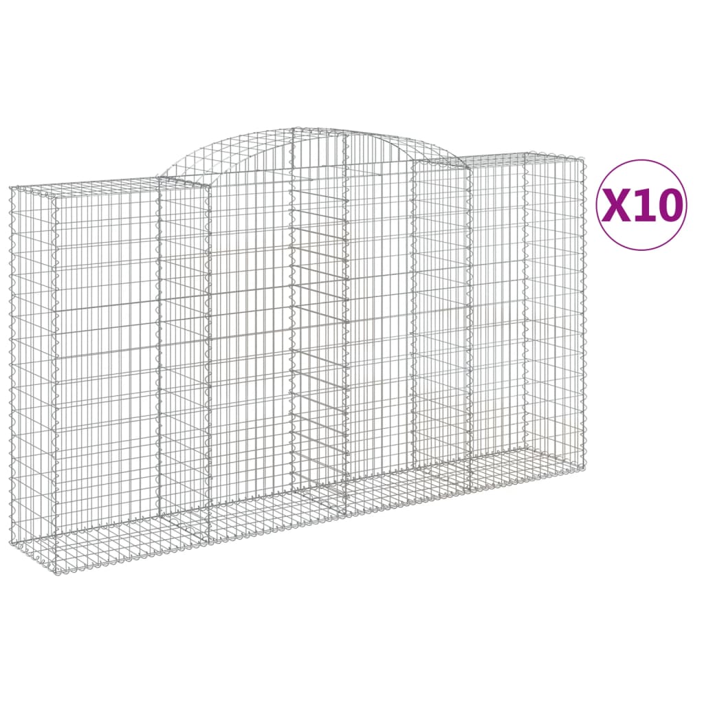 Lučne gabionske košare 10kom 300x50x160/180cm pocinčano željezo